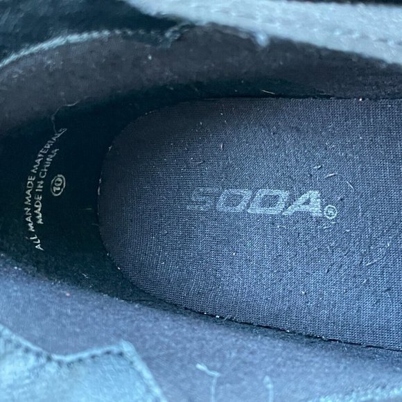 Soda Women shoes Black Mid Top Black Faux Suede Upper Shoes Size 10 - Picture 12 of 12